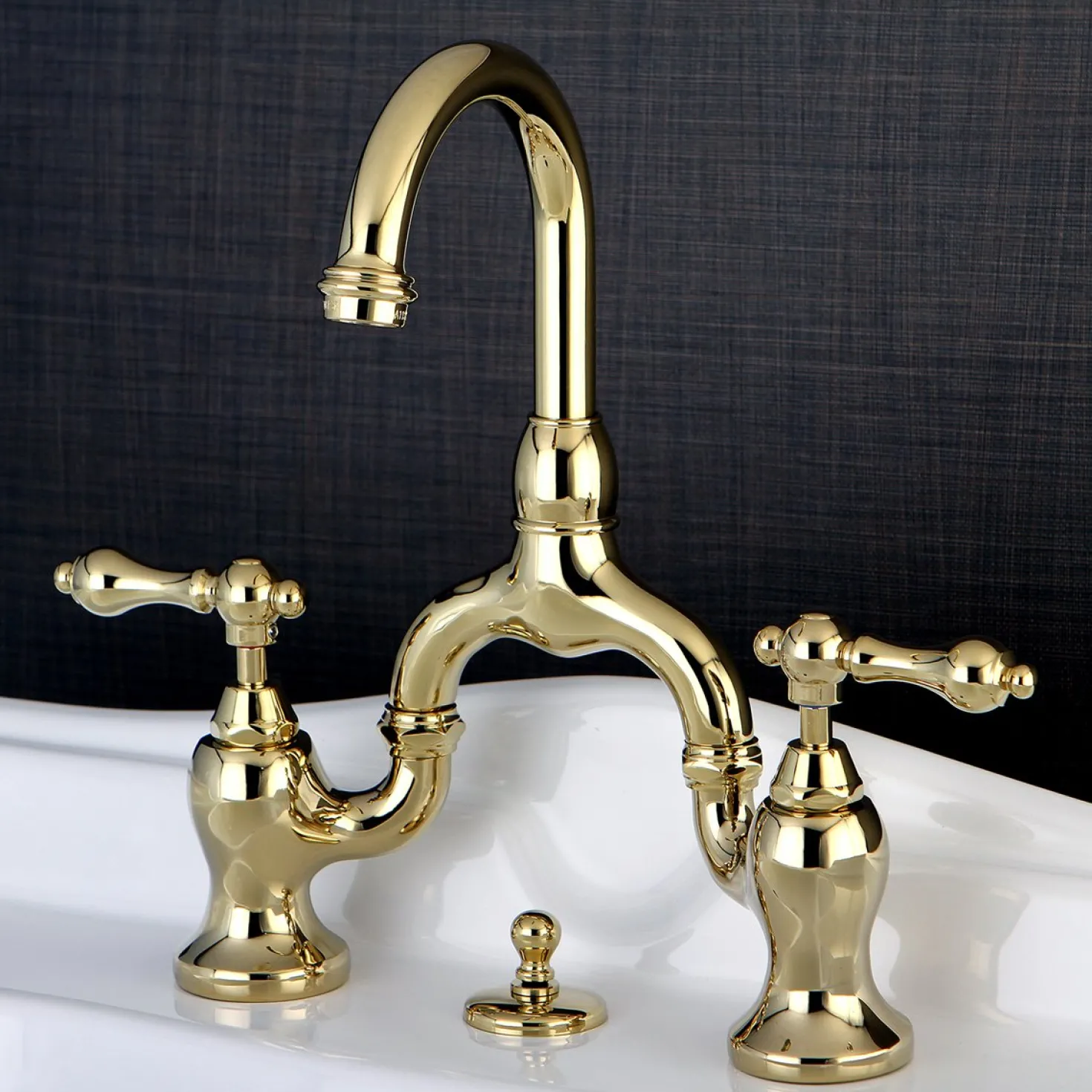 Kingston Brass English Country 3-Hole Bathroom Bridge Faucet