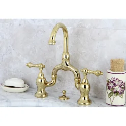 Kingston Brass English Country 3-Hole Bathroom Bridge Faucet