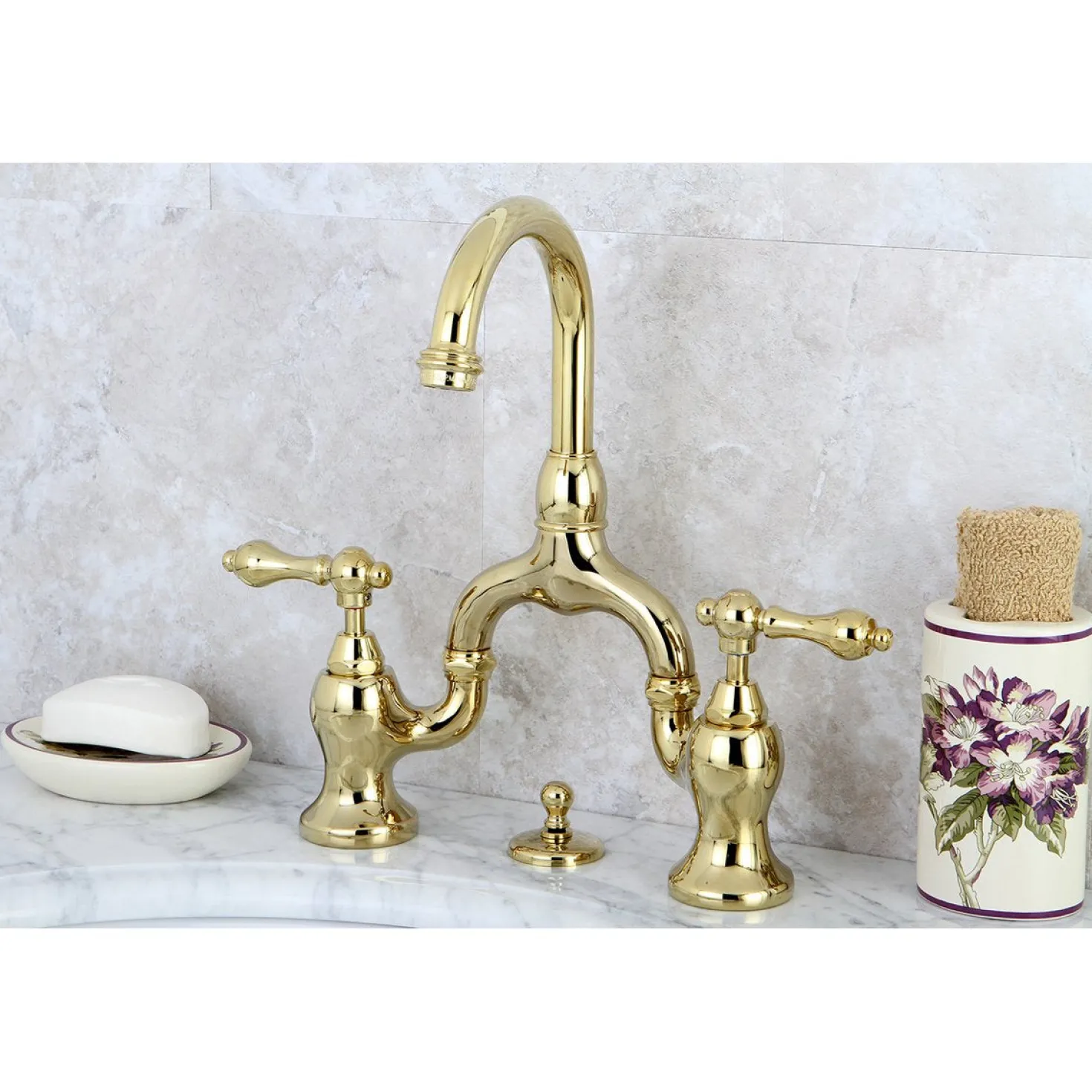 Kingston Brass English Country 3-Hole Bathroom Bridge Faucet