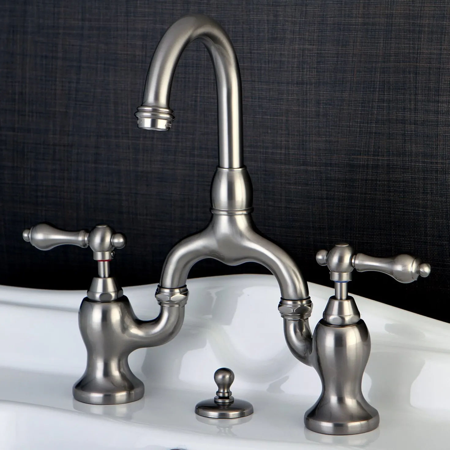 Kingston Brass English Country 3-Hole Bathroom Bridge Faucet