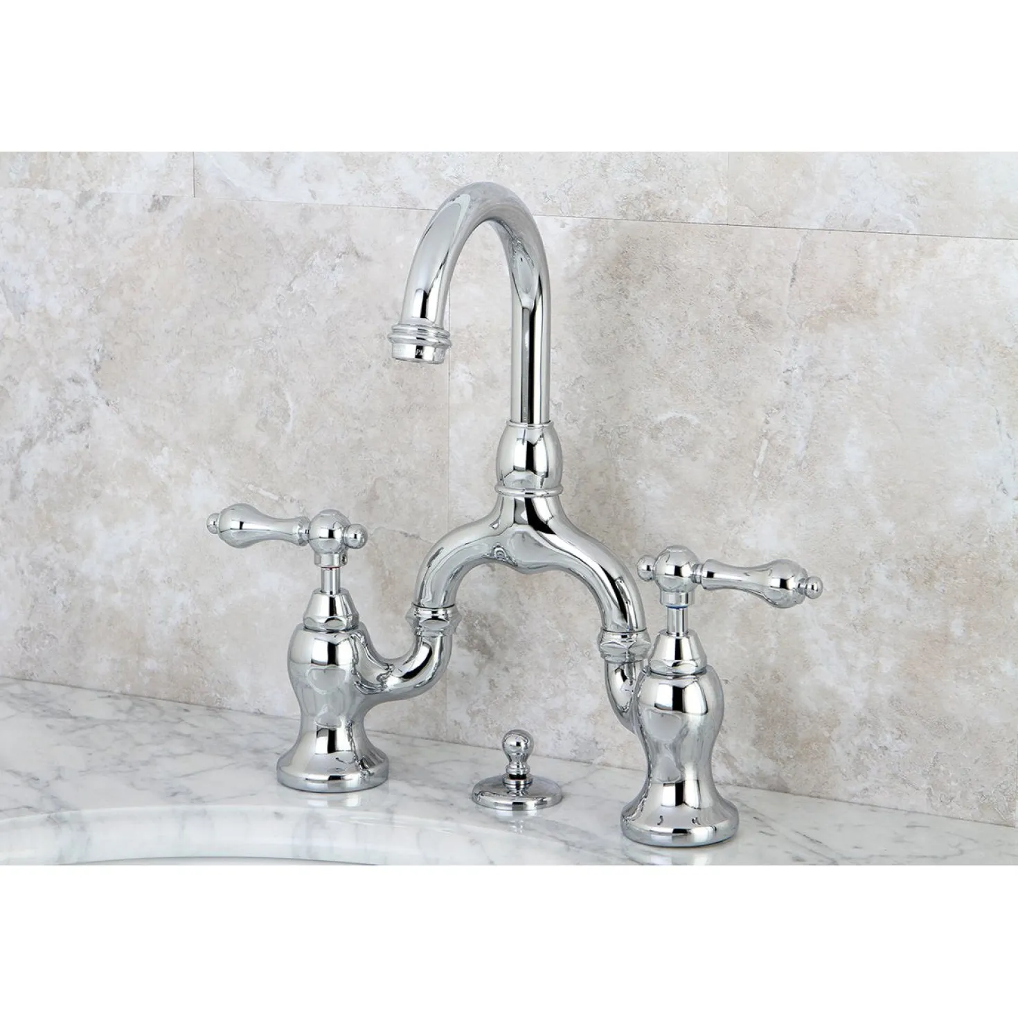 Kingston Brass English Country 3-Hole Bathroom Bridge Faucet