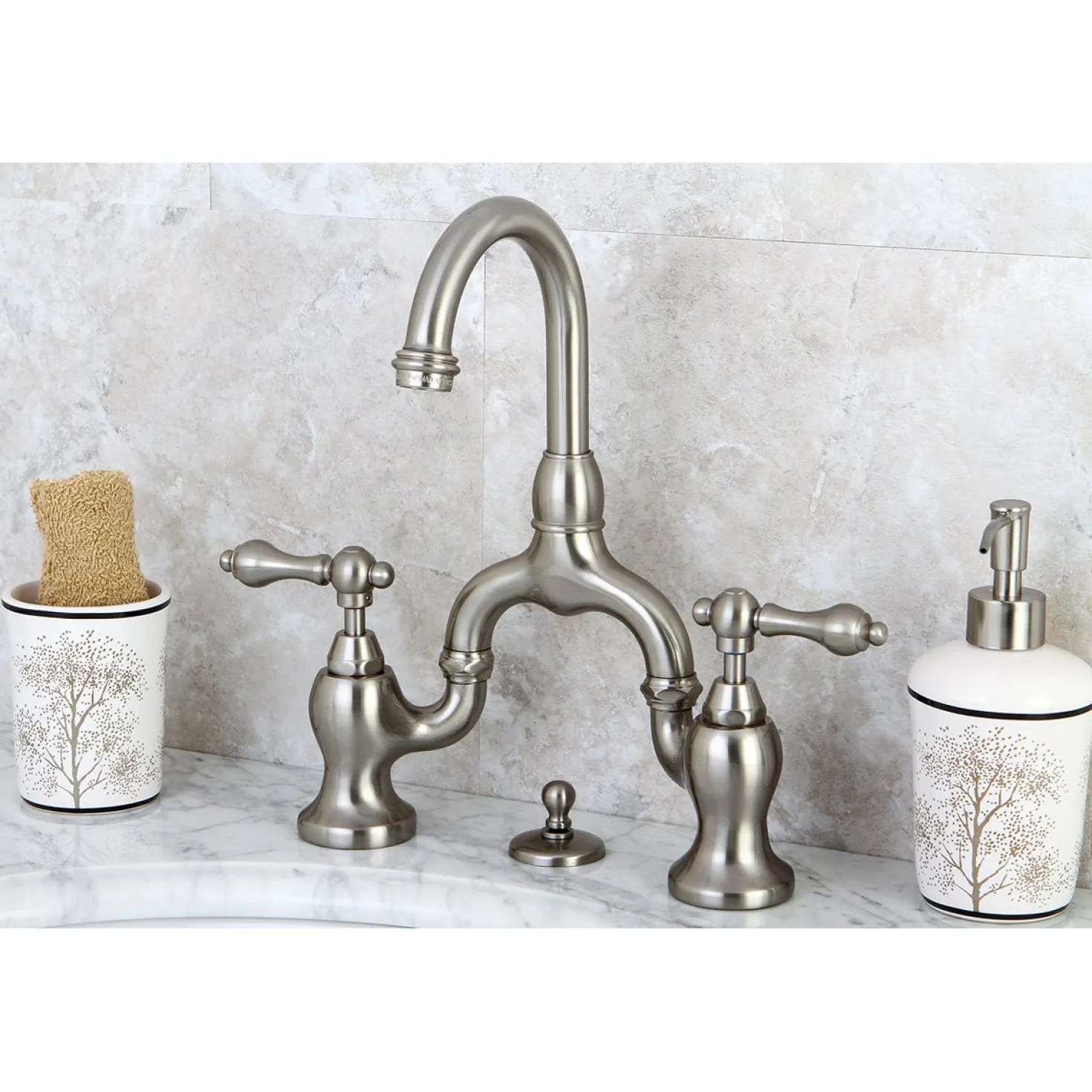 Kingston Brass English Country 3-Hole Bathroom Bridge Faucet