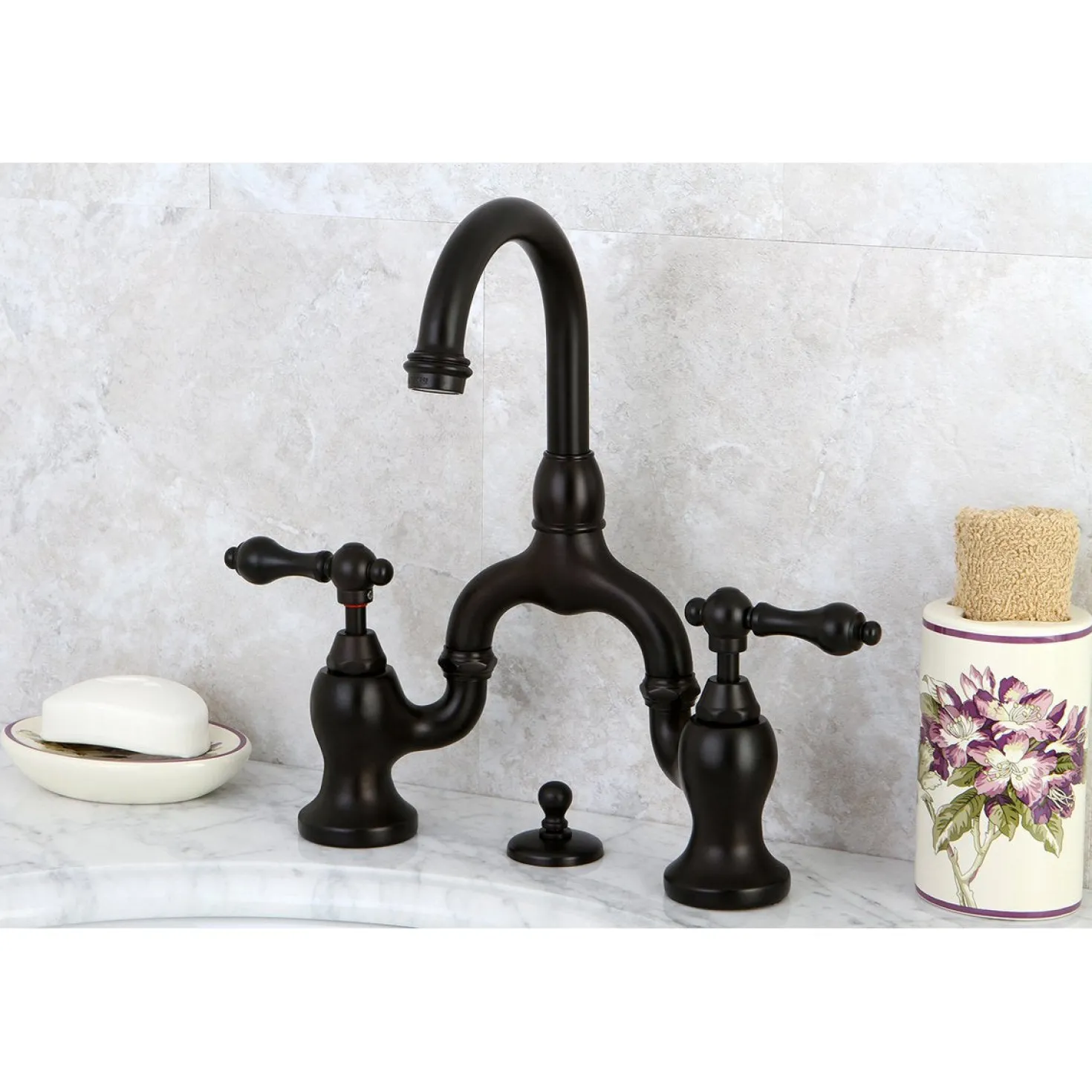 Kingston Brass English Country 3-Hole Bathroom Bridge Faucet
