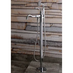 Kingston Brass English Country Single-Handle Freestanding Roman Tub Filler with Hand Shower