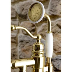 Kingston Brass English Country Single-Handle Freestanding Roman Tub Filler with Hand Shower