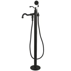 Kingston Brass English Country Single-Handle Freestanding Roman Tub Filler with Hand Shower