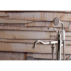 Kingston Brass English Country Single-Handle Freestanding Roman Tub Filler with Hand Shower