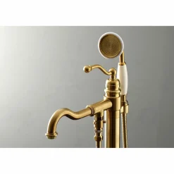 Kingston Brass English Country Single-Handle Freestanding Roman Tub Filler with Hand Shower