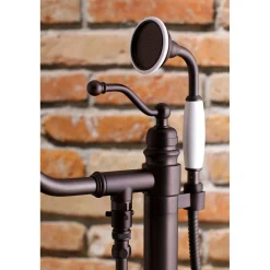 Kingston Brass English Country Single-Handle Freestanding Roman Tub Filler with Hand Shower