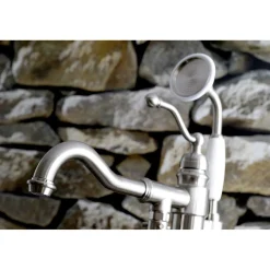 Kingston Brass English Country Single-Handle Freestanding Roman Tub Filler with Hand Shower