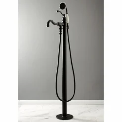 Kingston Brass English Country Single-Handle Freestanding Roman Tub Filler with Hand Shower