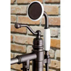 Kingston Brass English Country Single-Handle Freestanding Roman Tub Filler with Hand Shower