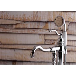 Kingston Brass English Country Single-Handle Freestanding Roman Tub Filler with Hand Shower