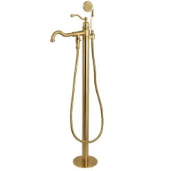 Kingston Brass English Country Single-Handle Freestanding Roman Tub Filler with Hand Shower