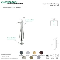 Kingston Brass English Country Single-Handle Freestanding Roman Tub Filler with Hand Shower