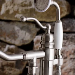 Kingston Brass English Country Single-Handle Freestanding Roman Tub Filler with Hand Shower