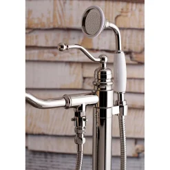 Kingston Brass English Country Single-Handle Freestanding Roman Tub Filler with Hand Shower