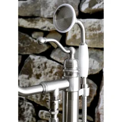 Kingston Brass English Country Single-Handle Freestanding Roman Tub Filler with Hand Shower