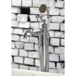 Kingston Brass English Country Single-Handle Freestanding Roman Tub Filler with Hand Shower