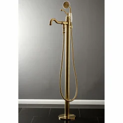 Kingston Brass English Country Single-Handle Freestanding Roman Tub Filler with Hand Shower