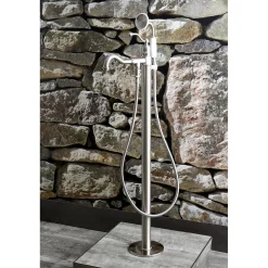 Kingston Brass English Country Single-Handle Freestanding Roman Tub Filler with Hand Shower
