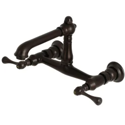 Kingston Brass English Country Wall Mount 2-Hole Bathroom Faucet