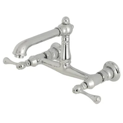 Kingston Brass English Country Wall Mount 2-Hole Bathroom Faucet