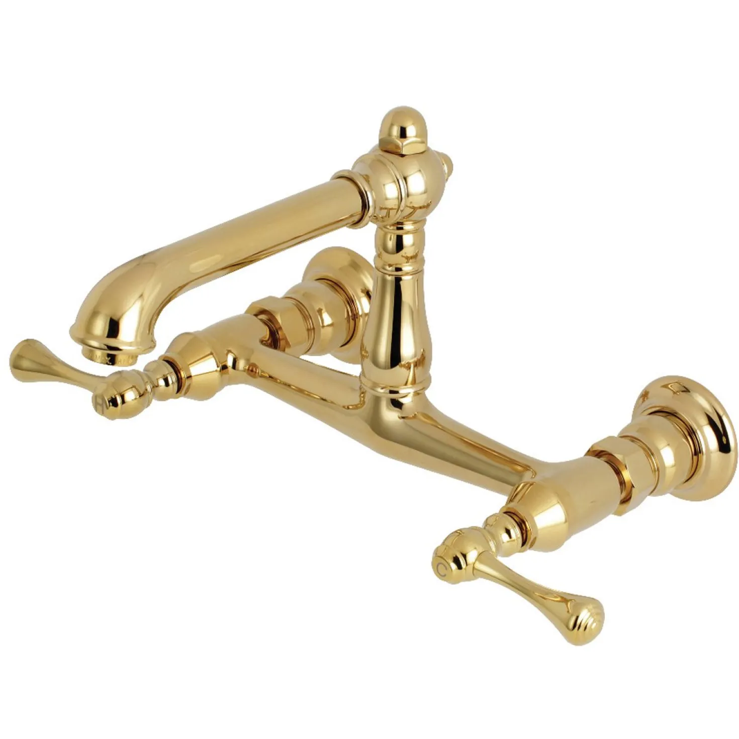 Kingston Brass English Country Wall Mount 2-Hole Bathroom Faucet