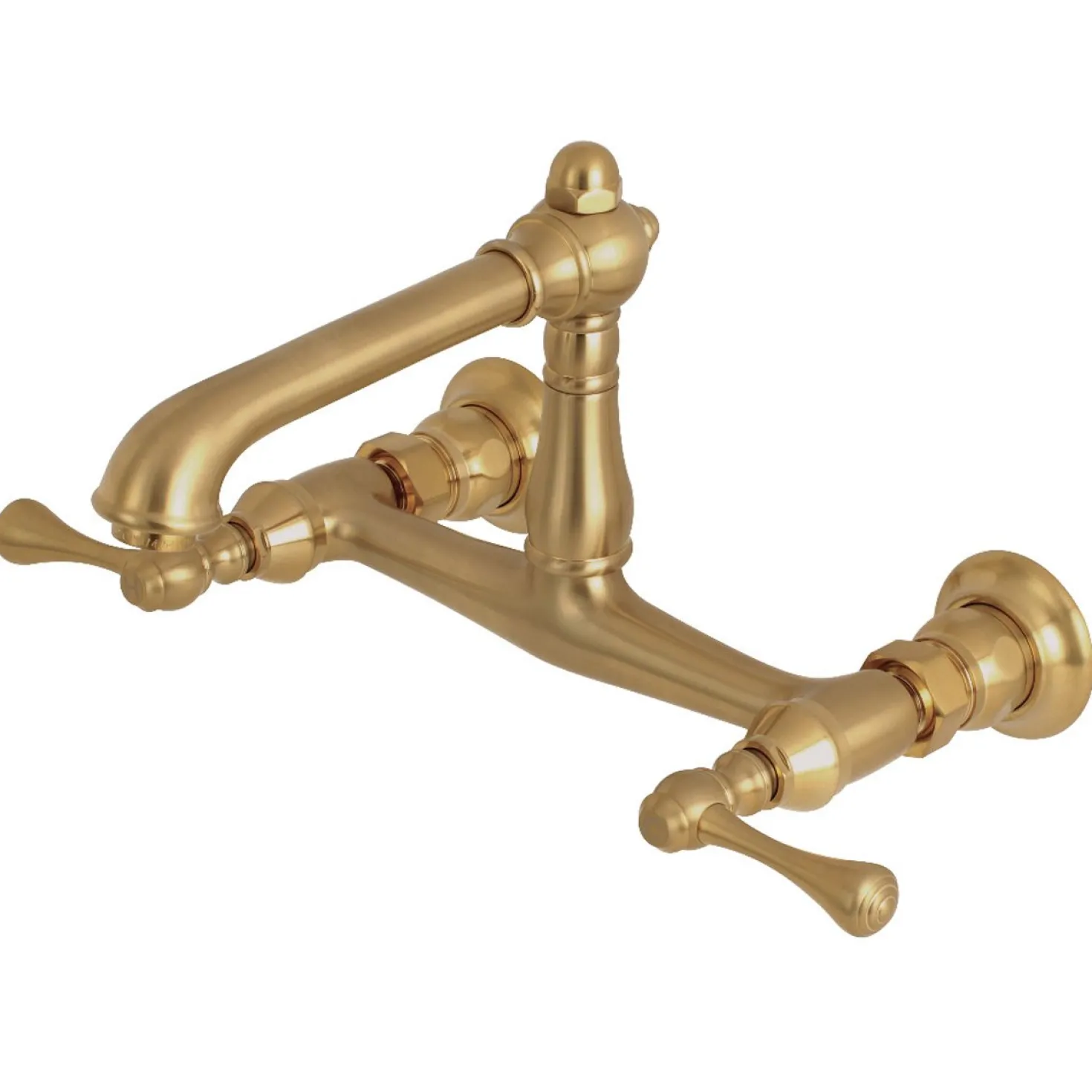 Kingston Brass English Country Wall Mount 2-Hole Bathroom Faucet