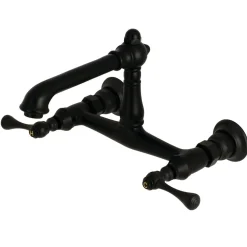 Kingston Brass English Country Wall Mount 2-Hole Bathroom Faucet