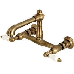 Kingston Brass English Country 2-Hole Wall Mount Bathroom Faucet