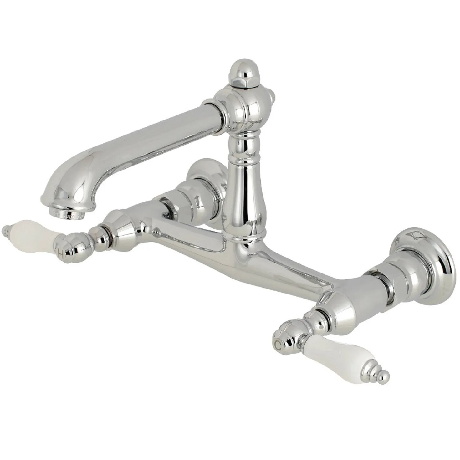 Kingston Brass English Country 2-Hole Wall Mount Bathroom Faucet