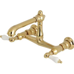 Kingston Brass English Country 2-Hole Wall Mount Bathroom Faucet