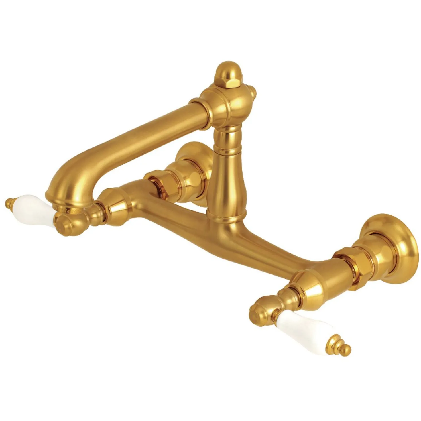Kingston Brass English Country 2-Hole Wall Mount Bathroom Faucet