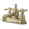 Kingston Brass English Country 4" Centerset Lavatory Faucet with Metal Cross Handle and Heritage Spout