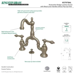 Kingston Brass English Country Bathroom Bridge Faucet