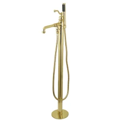 Kingston Brass English Country Single Handle Freestanding Roman Tub Filler with Hand Shower