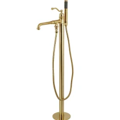 Kingston Brass English Country Single Handle Freestanding Roman Tub Filler with Hand Shower