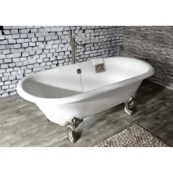 Kingston Brass English Country Single Handle Freestanding Roman Tub Filler with Hand Shower