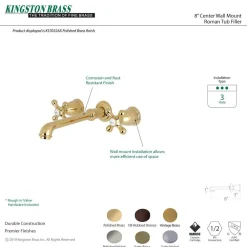 Kingston Brass English Country 2-Handle Wall Mount Roman Tub Faucet