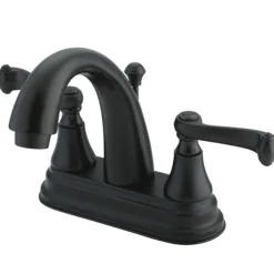 Kingston Brass English Vintage 4" Centerset Lavatory Faucet with Two Handle and Brass Pop-up