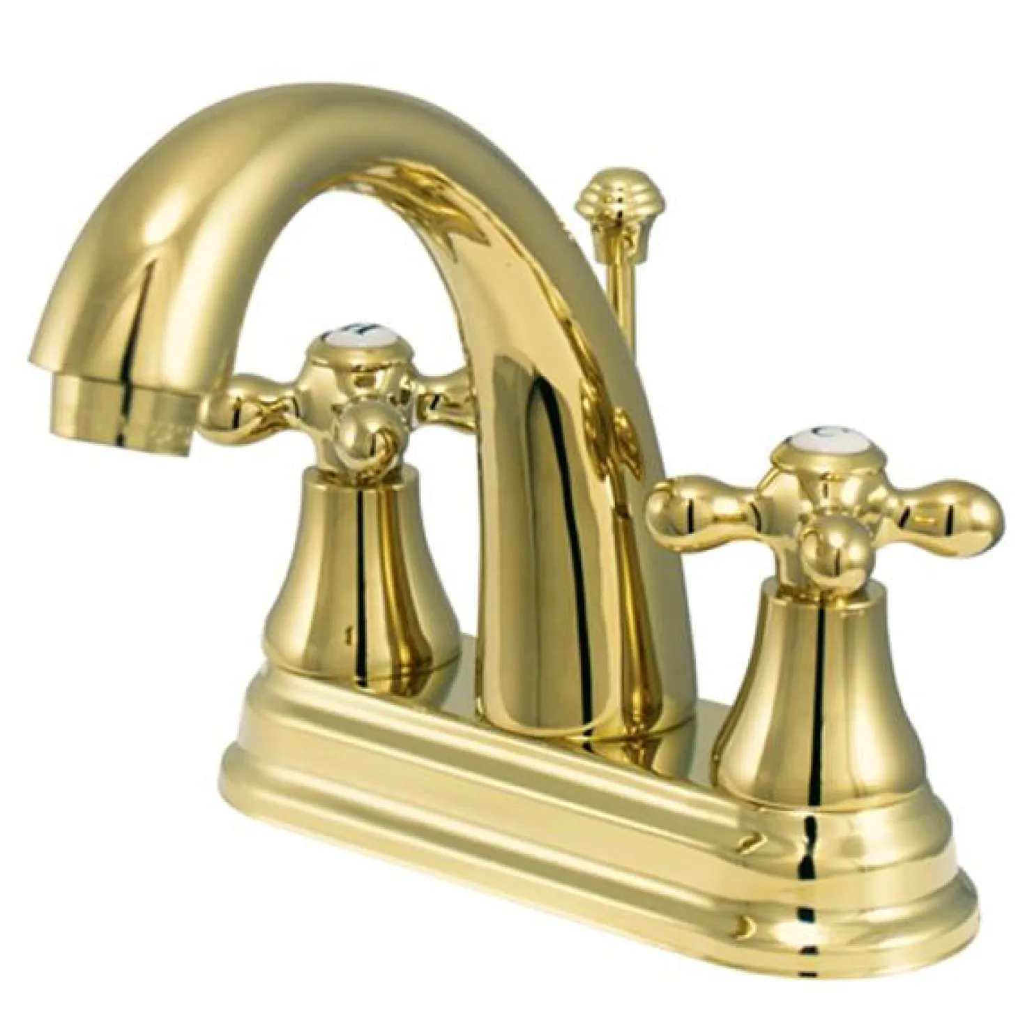 Kingston Brass English Vintage Two Handle 4" Centerset Lavatory Faucet with Brass Pop-up