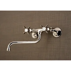 Kingston Brass Essex Adjustable Center Wall Mount Bathroom Faucet