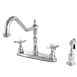 Kingston Brass Essex 8" Centerset Kitchen Faucet with Brass Sprayer