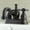 Kingston Brass Essex 4" Centerset Cross Handle Lavatory Faucet with Brass Pop-up