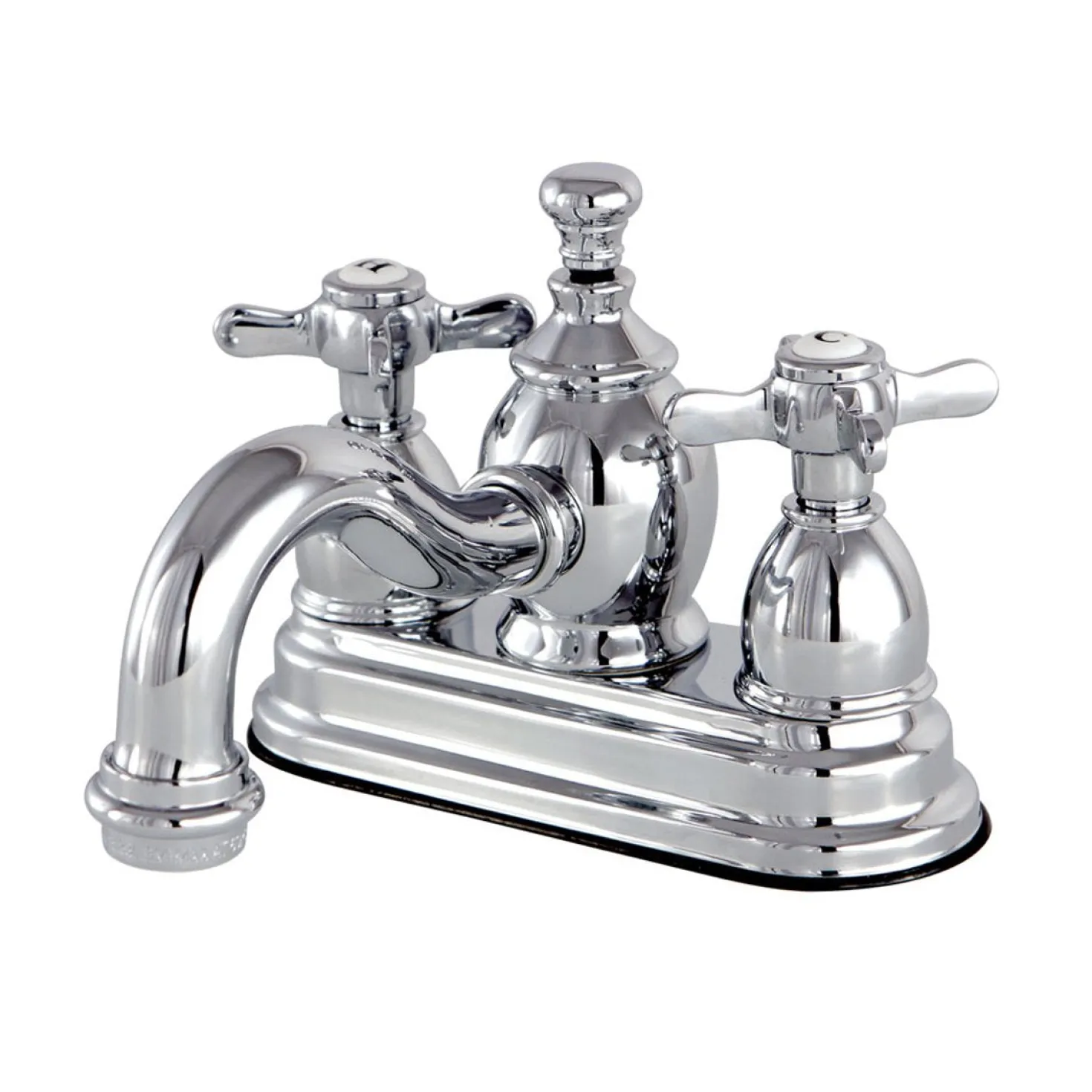 Kingston Brass Essex 4" Centerset Cross Handle Lavatory Faucet with Brass Pop-up