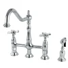 Kingston Brass Essex Classic 8" Centerset Kitchen Faucet with Brass Sprayer