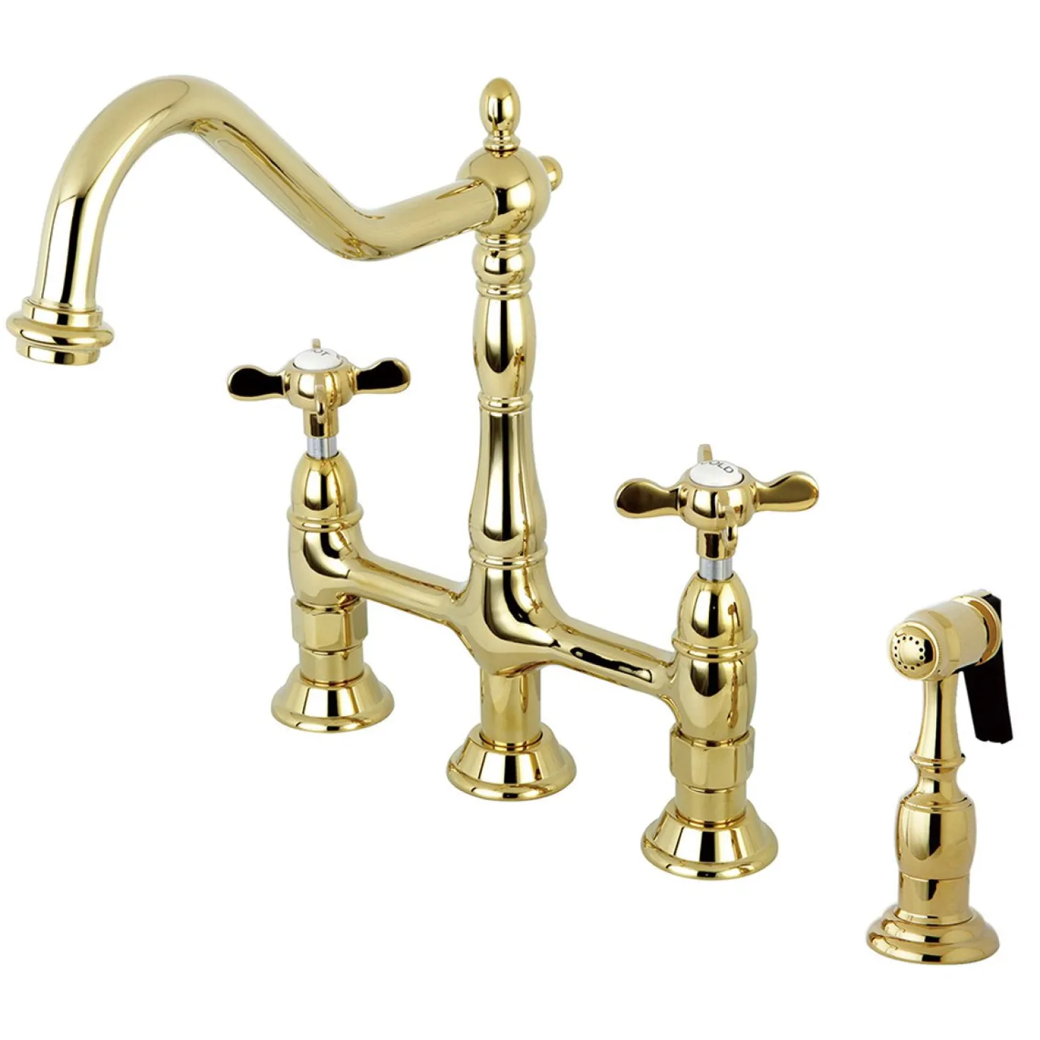 Kingston Brass Essex Classic 8" Centerset Kitchen Faucet with Brass Sprayer
