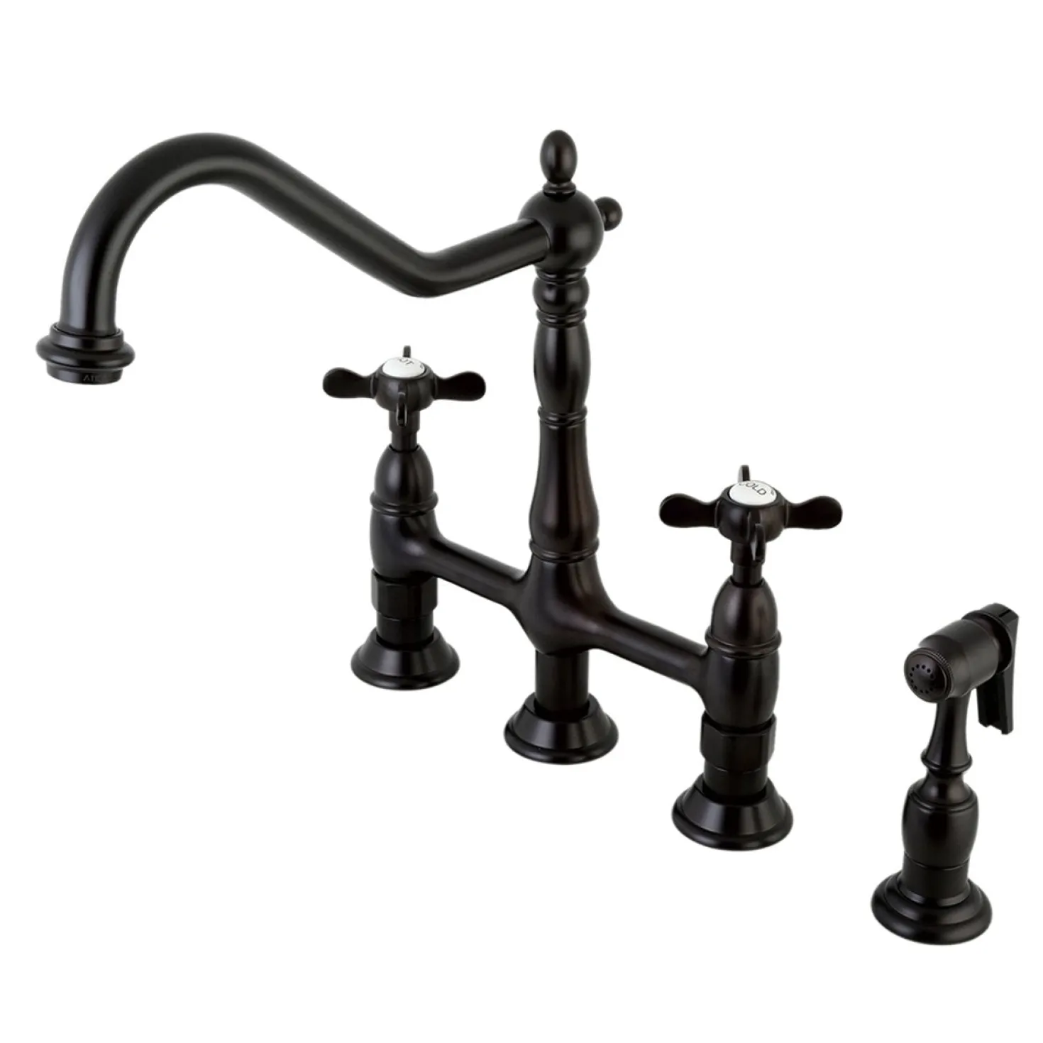 Kingston Brass Essex Classic 8" Centerset Kitchen Faucet with Brass Sprayer