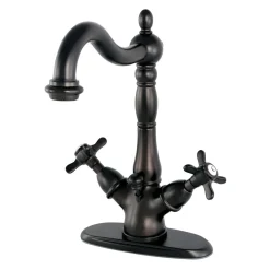 Kingston Brass Essex Classic 4" Centerset Lavatory Faucet with Brass Pop-up